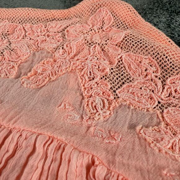 Intimately Free People Maxi Dress Womens Small Lace Boho Crinkle Flowy Beach - Picture 8 of 12